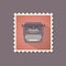 Retro style typewriter flat stamp with shadow.