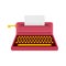 Retro style typewriter icon, flat style