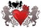Retro style valentine emblem vector
