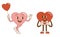 Retro style Valentine\\\'s day. Groovy retro hearts. Hippie happy heart in retro cartoon style.Valentines Day. Vintage heart