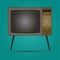 Retro style vector Illustration of an old fashioned television