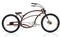 Retro styled brown bicycle isolated on a white