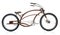 Retro styled brown bicycle isolated on a white