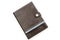 Retro styled brown leather notebook with blue stiching and strip