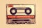 Retro Styled Image of an Old Compact Cassette. created with Generative AI