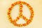 Retro styled image of a seventies flower power peace sign