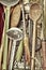 Retro styled image of vintage kitchen utensils