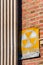 Retro Styled Nuclear Fallout Shelter Sign On A Red brick Wall
