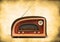 Retro styled radio on grunge background