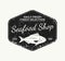 Retro styled seafood shop label template