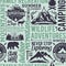 Retro styled typographic vector mountain and outdoor adventures