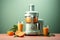 A retro stylish juicer for extracting fresh and healthy juices from fruits and vegetables..AI generated
