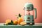 A retro stylish juicer for extracting fresh and healthy juices, promoting a nutritious lifestyle.AI generated