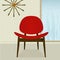 Retro-stylized red chair