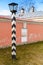 Retro stylized street light pole in Russia
