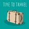 Retro suitcase vector isolated. Time to travel