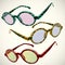 Retro sun glasses summer, plastic, lens, color,