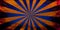 Retro sunburst background orange blue pattern bent and red in borders a radial striped design