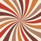 Retro sunburst background vector with spiral or swirl striped pattern and warm earthy colors of orange gold and brown beige