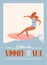 Retro surfing summer poster