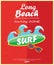 Retro surfing typographical poster with place for