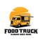 retro taco food truck illustration logo vector