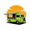 retro taco food truck illustration vector