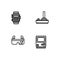 Retro tech and gadets. Set outline icon EPS 10 vector format. Professional pixel perfect black, white icons optimized for both lar