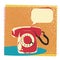 Retro telephone illustration with bubble for text