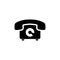 Retro Telephone Silhouette, Old Phone. Flat Vector Icon illustration. Simple black symbol on white background. Retro Telephone