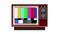 Retro Television Set TV Test Card Signal Pattern 2D Animation
