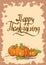 Retro Thanksgiving card with pumpkins