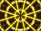 Retro theme poster, Yellow beige color with a black star in the center. Kaleidoscopic and cubic pattern