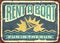 Retro tin sign design for boat rentals