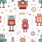 Retro Tin Toys and Vintage Robots Pattern