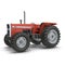 Retro Tractor on white. 3D illustration