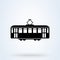 Retro Tram side view icon. tramway transportation concept. vector illustration