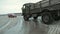 Retro truck, old soviet military truck world war ii transport. military vehicle