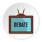 Retro TV with Debate word on the screen icon