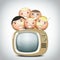 Retro TV and funny family