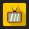 Retro TV icon in flat style