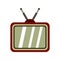 Retro TV icon, flat style