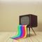 Retro TV with rainbow tongue