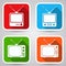 Retro TV sets flat icons