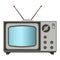 Retro TV vector old classic antique technology business personal equipment and vintage television desktop hardware