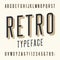 Retro typeface. Letters, numbers and symbols.