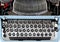 Retro typewriter close up with detail of keys