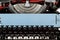 Retro typewriter close up with number keys