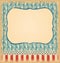 Retro unusual vintage background with ornament. Template for design invitations, posters and other design