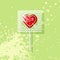 Retro Valentine heart shaped wrapped lollipop